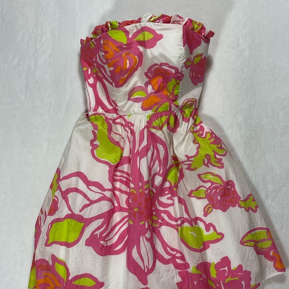 Lilly Pulitzer “Blossom” strapless dress w/basque waist - Picture 2 of 9